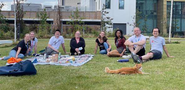 Turner Group Picnic with a ginger cat